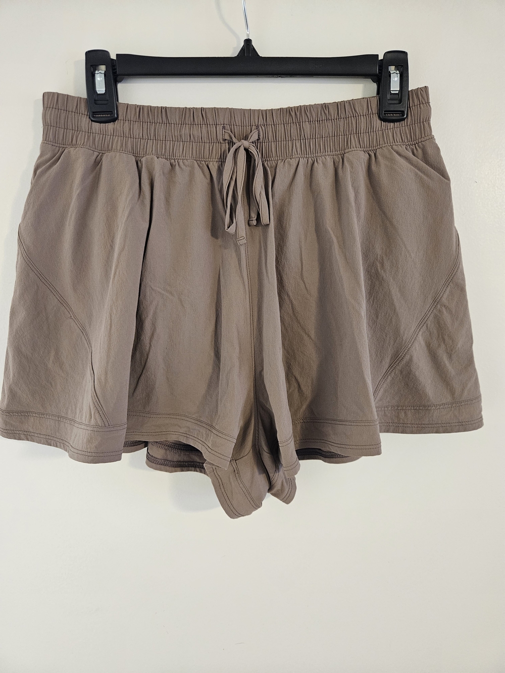 Women's Taupe FLX Athletic Shorts with Drawstring Waist
